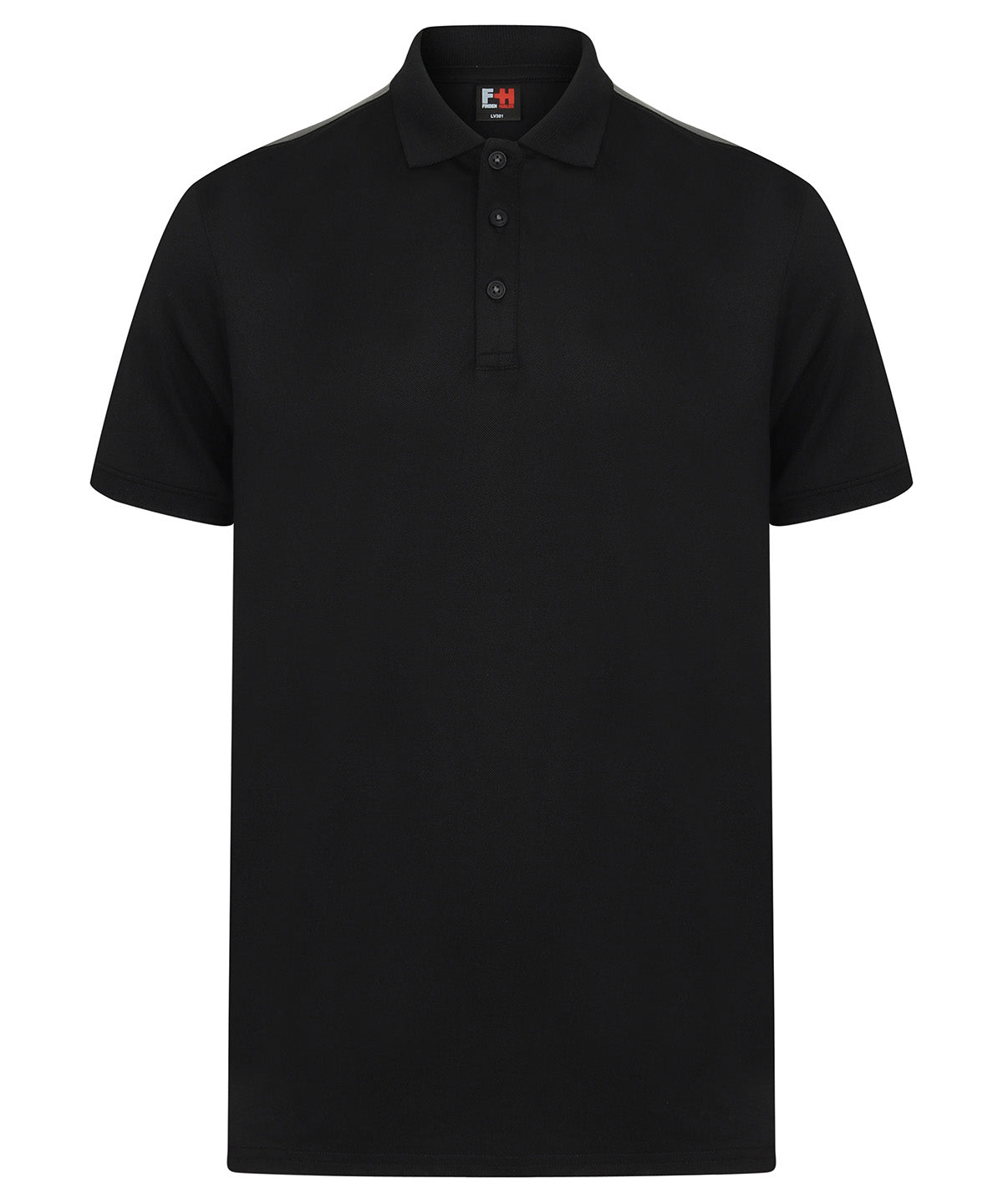 Personalised Polo Shirts - Black Finden & Hales Contrast panel polo