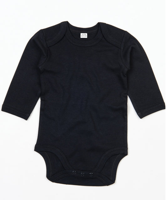 Personalised Bodysuits - Black Babybugz Baby organic long sleeve bodysuit