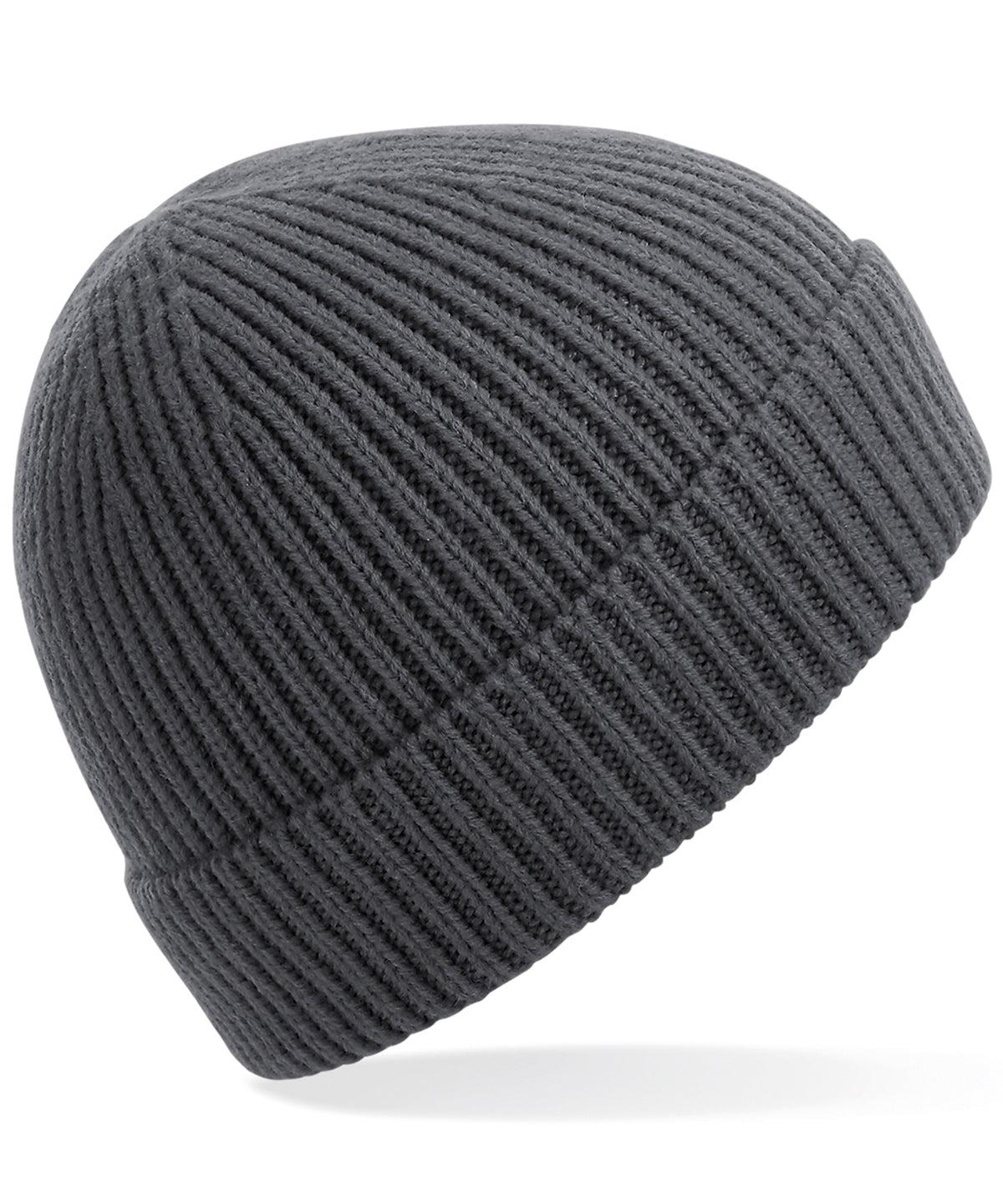 Personalised Hats - Dark Grey Beechfield Engineered knit ribbed beanie