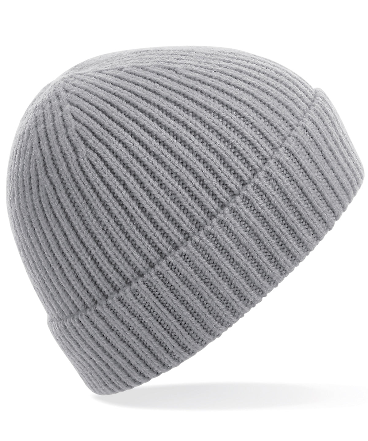 Personalised Hats - Light Grey Beechfield Engineered knit ribbed beanie