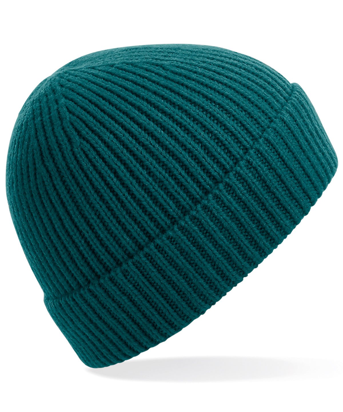 Personalised Hats - Teal Beechfield Engineered knit ribbed beanie