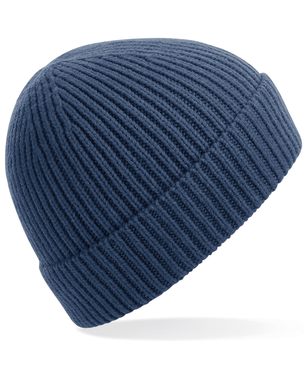 Personalised Hats - Dark Blue Beechfield Engineered knit ribbed beanie