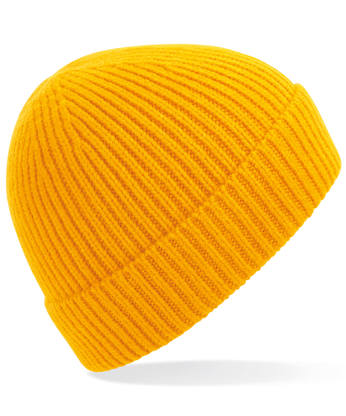Personalised Hats - Dark Yellow Beechfield Engineered knit ribbed beanie