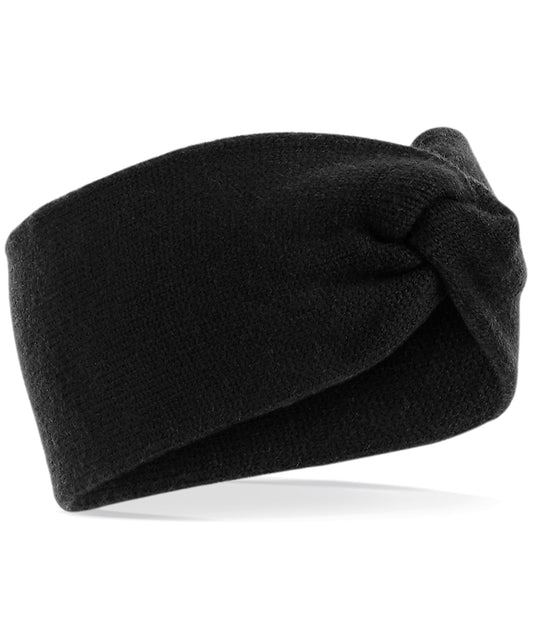 Personalised Headbands - Black Beechfield Twist knit headband