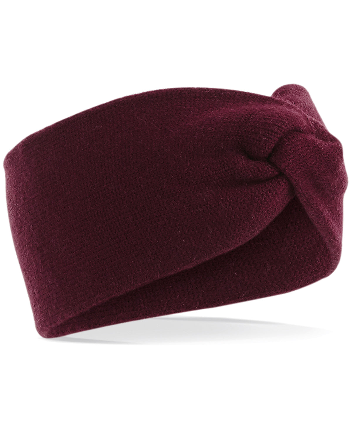 Personalised Headbands - Burgundy Beechfield Twist knit headband