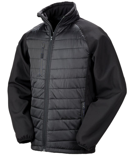 Personalised Jackets - Black Result Genuine Recycled Compass padded softshell jacket