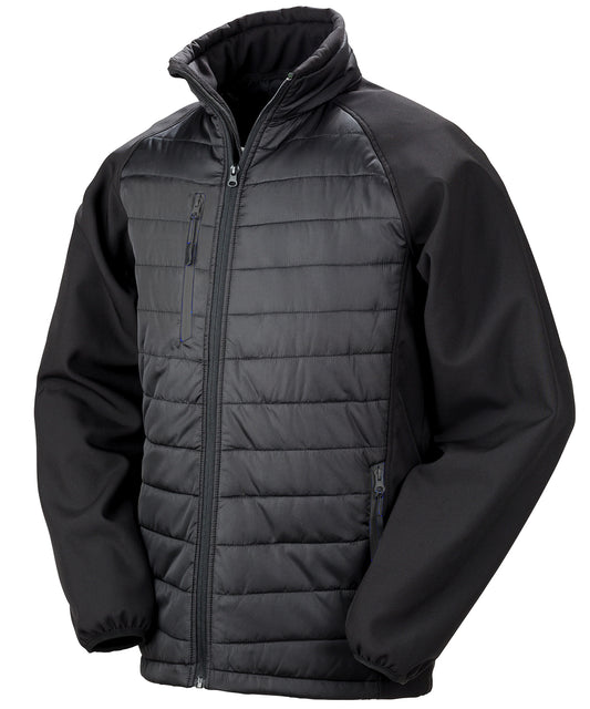 Personalised Jackets - Black Result Genuine Recycled Compass padded softshell jacket