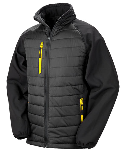 Personalised Jackets - Black Result Genuine Recycled Compass padded softshell jacket