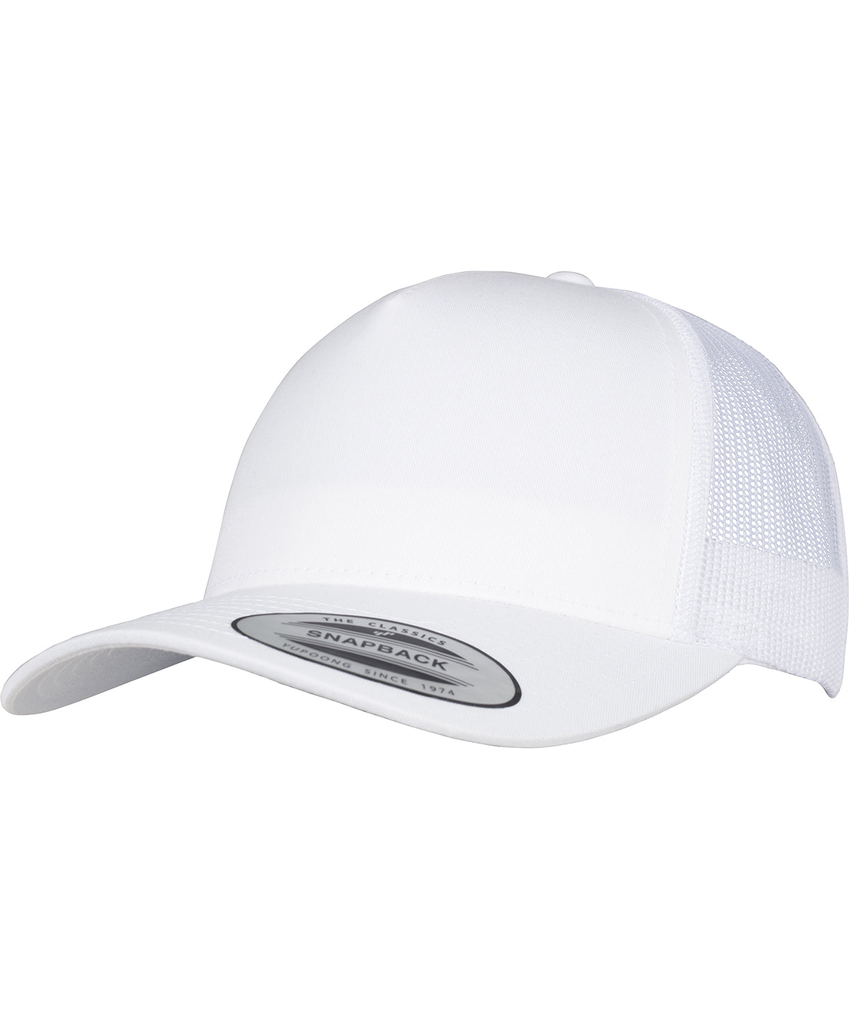 Personalised Caps - White Flexfit by Yupoong 5-Panel retro trucker cap (6506)