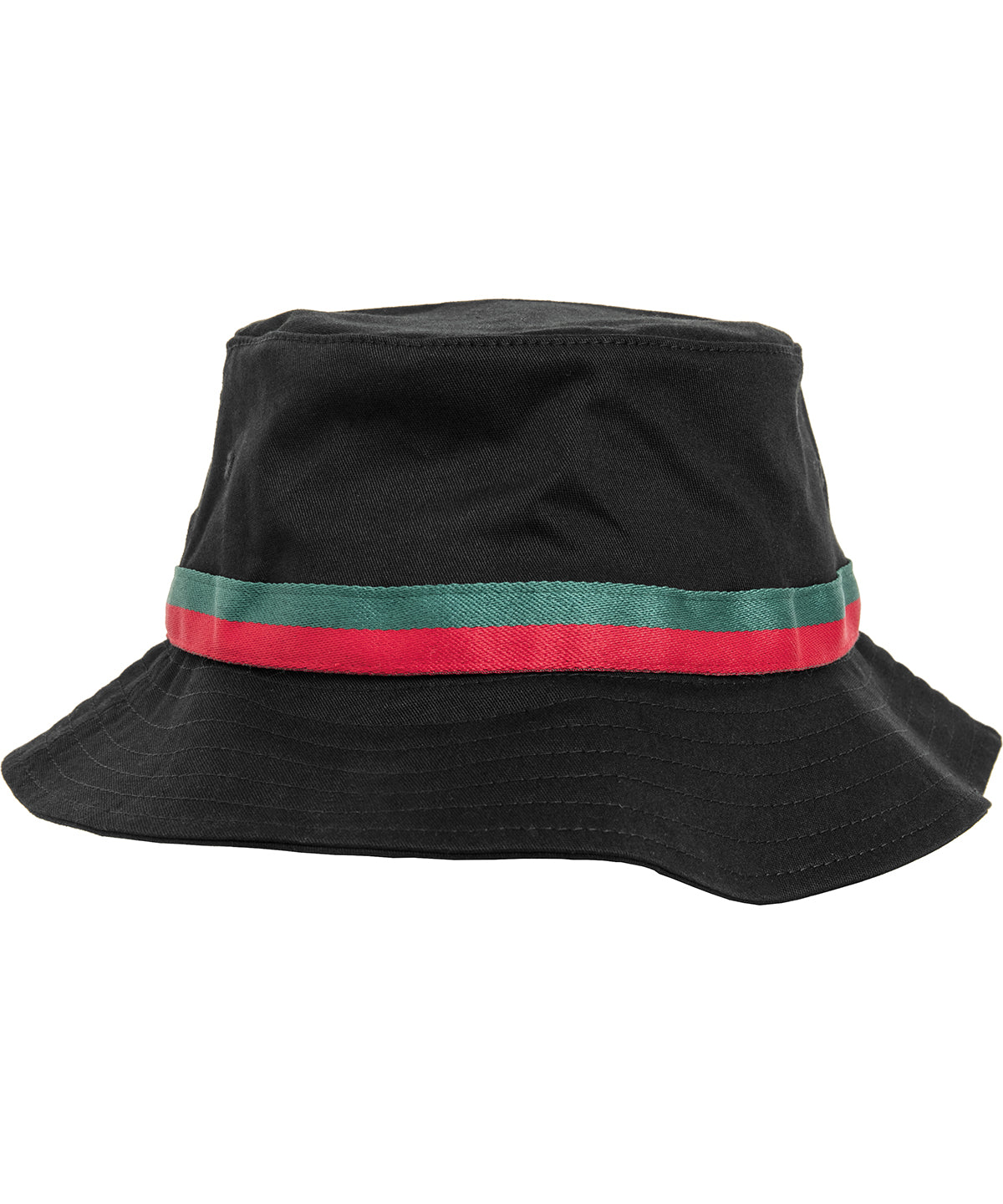 Personalised Hats - Black Flexfit by Yupoong Stripe bucket hat (5003S)