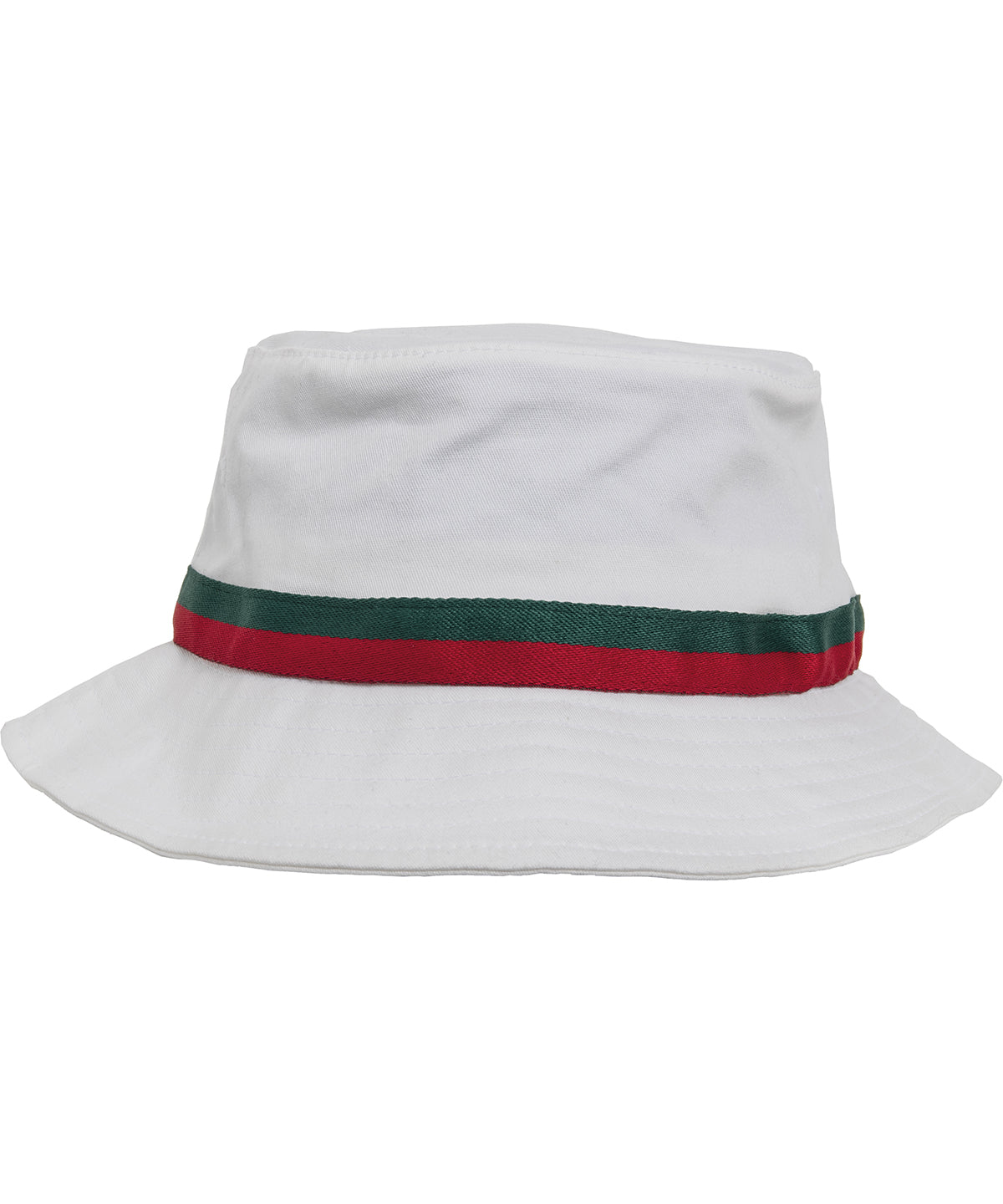 Personalised Hats - White Flexfit by Yupoong Stripe bucket hat (5003S)