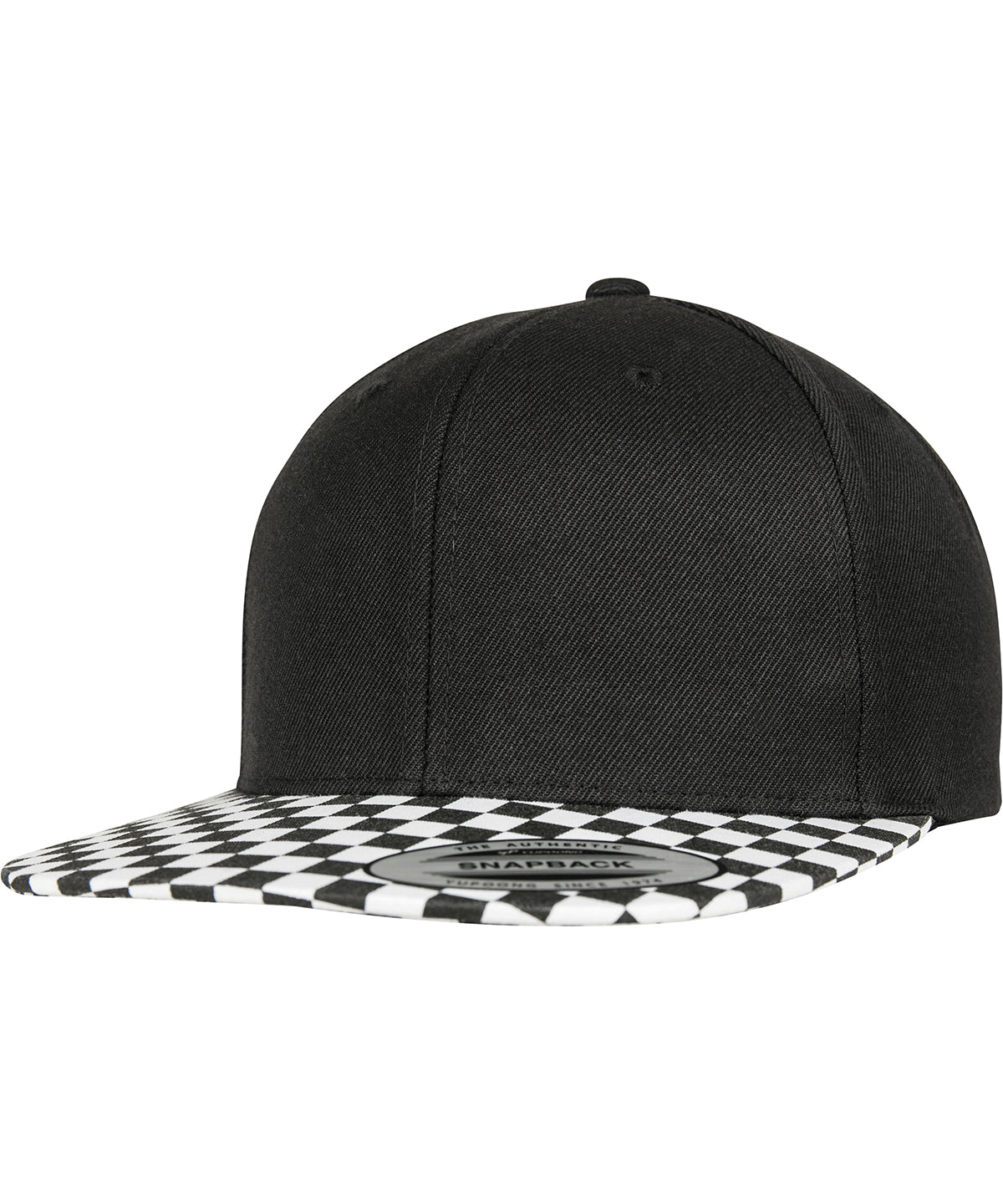 Personalised Caps - Black Flexfit by Yupoong Checkerboard snapback (6089CB)