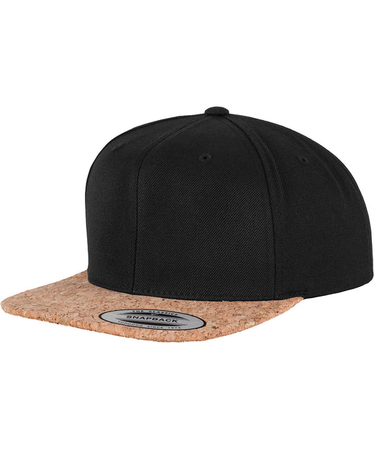 Personalised Caps - Black Flexfit by Yupoong Cork snapback (6089CO)