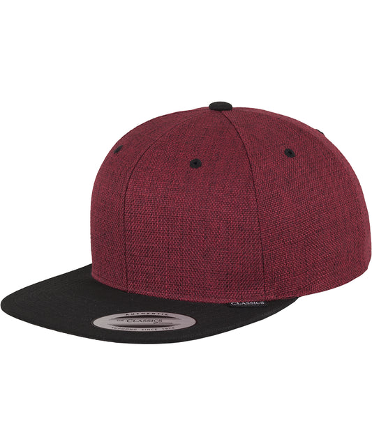 Personalised Caps - Dark Red Flexfit by Yupoong Melange 2-tone snapback (6089ML)