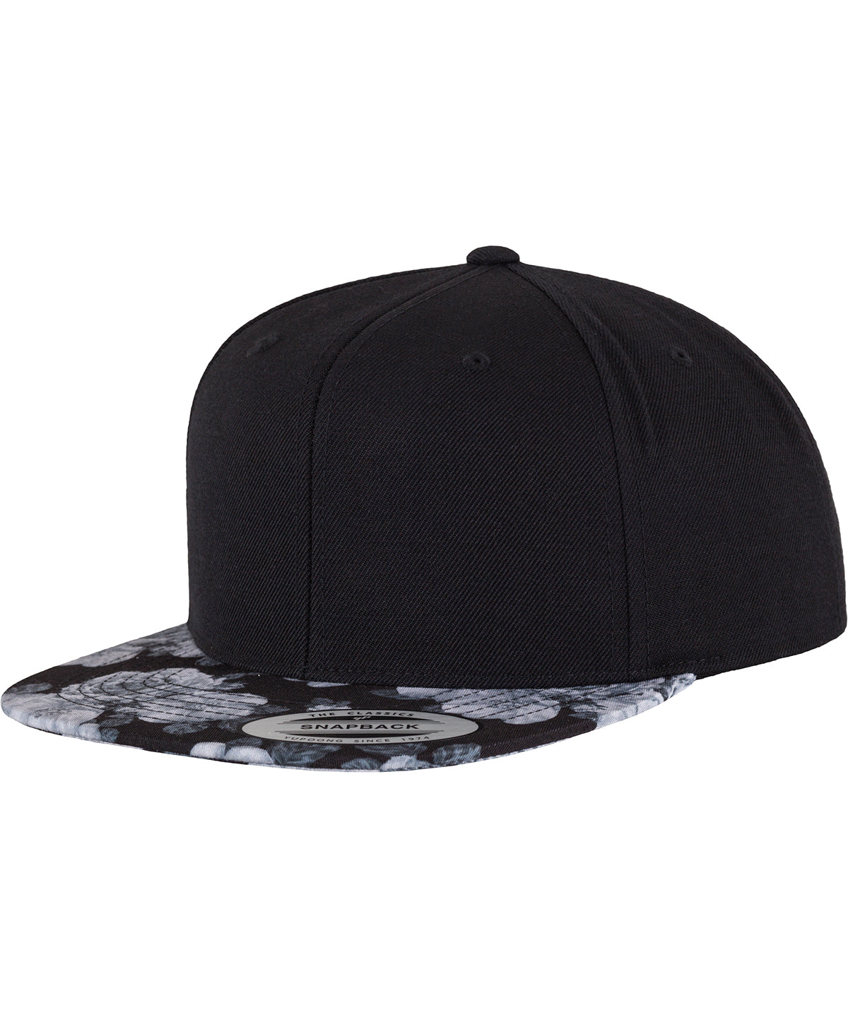 Personalised Caps - Black Flexfit by Yupoong Roses snapback (6089R)