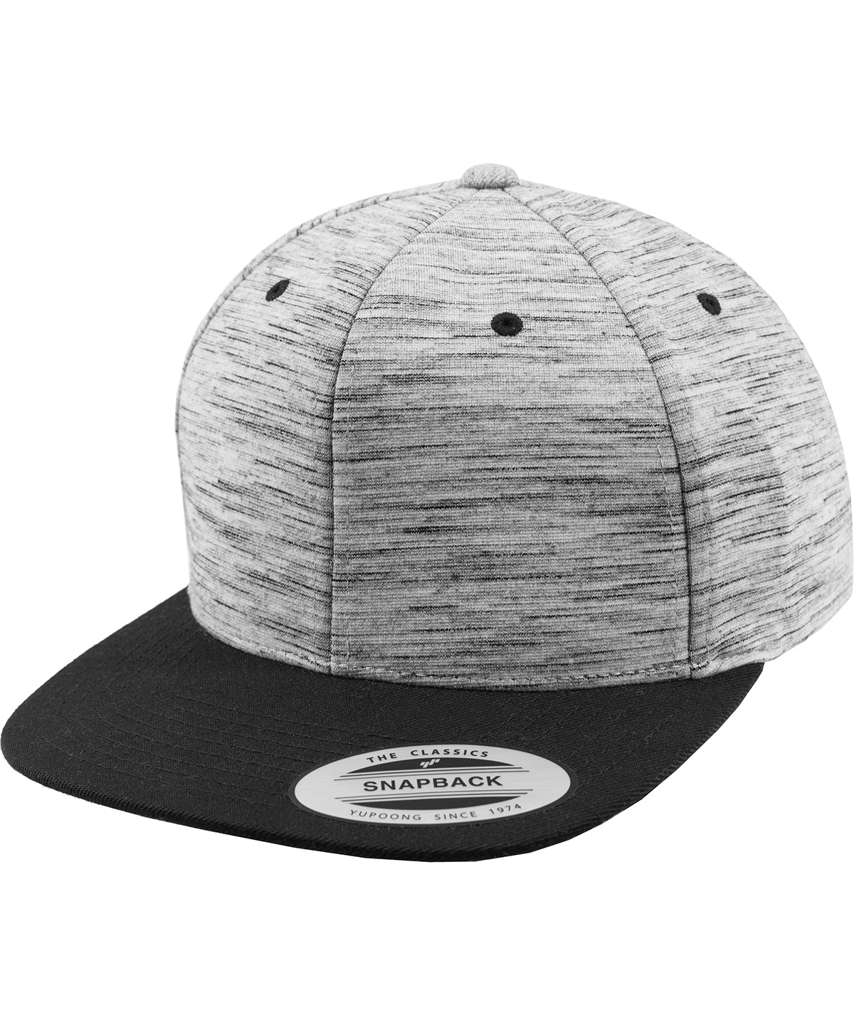 Personalised Caps - Mid Grey Flexfit by Yupoong Stripes melange crown snapback (6089SC)