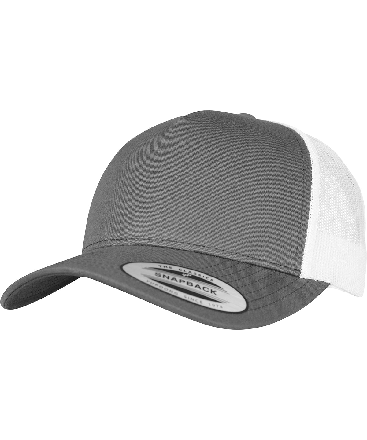 Personalised Caps - Dark Grey Flexfit by Yupoong 5-panel retro trucker 2-tone cap (6506T)