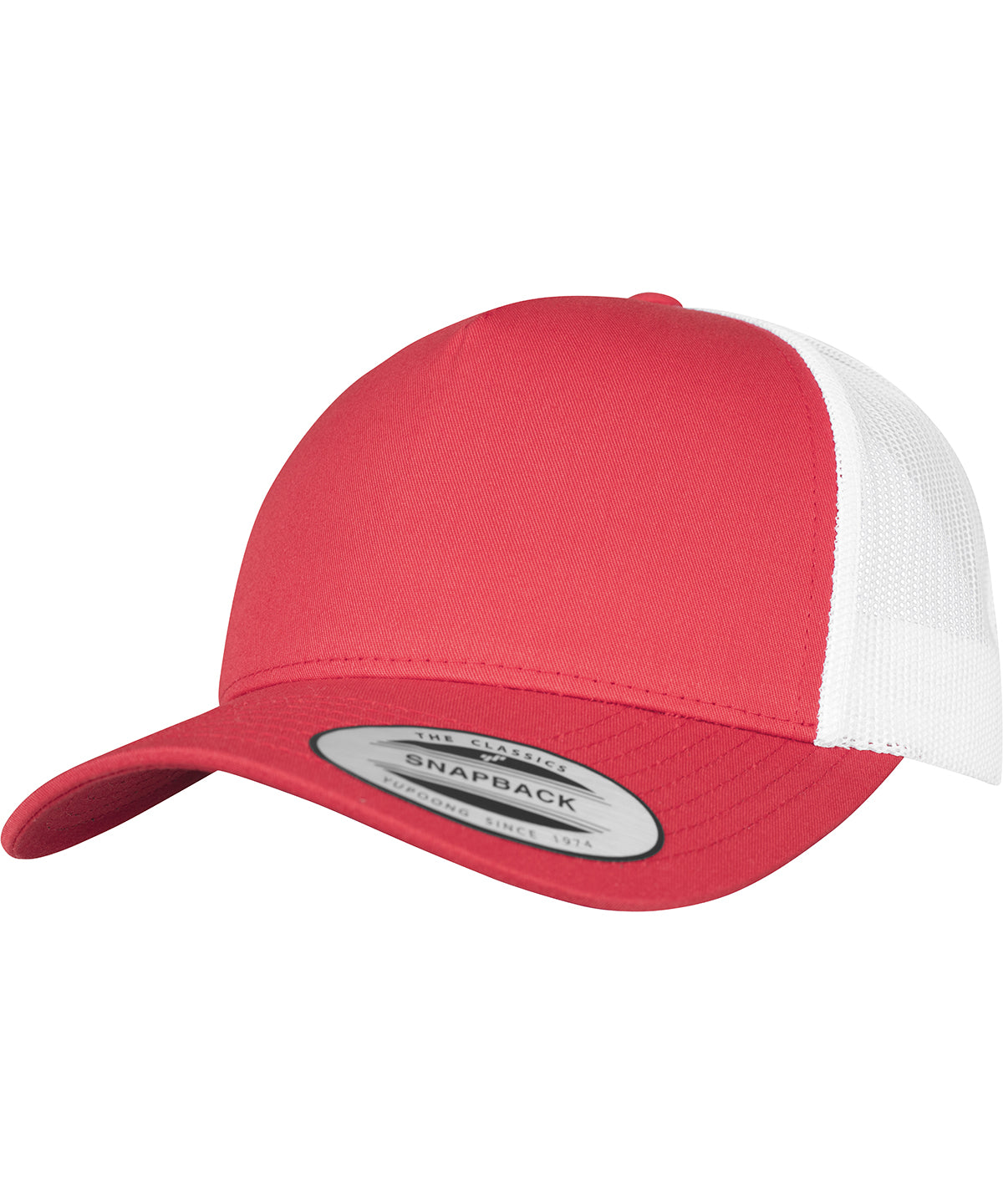 Personalised Caps - Mid Red Flexfit by Yupoong 5-panel retro trucker 2-tone cap (6506T)