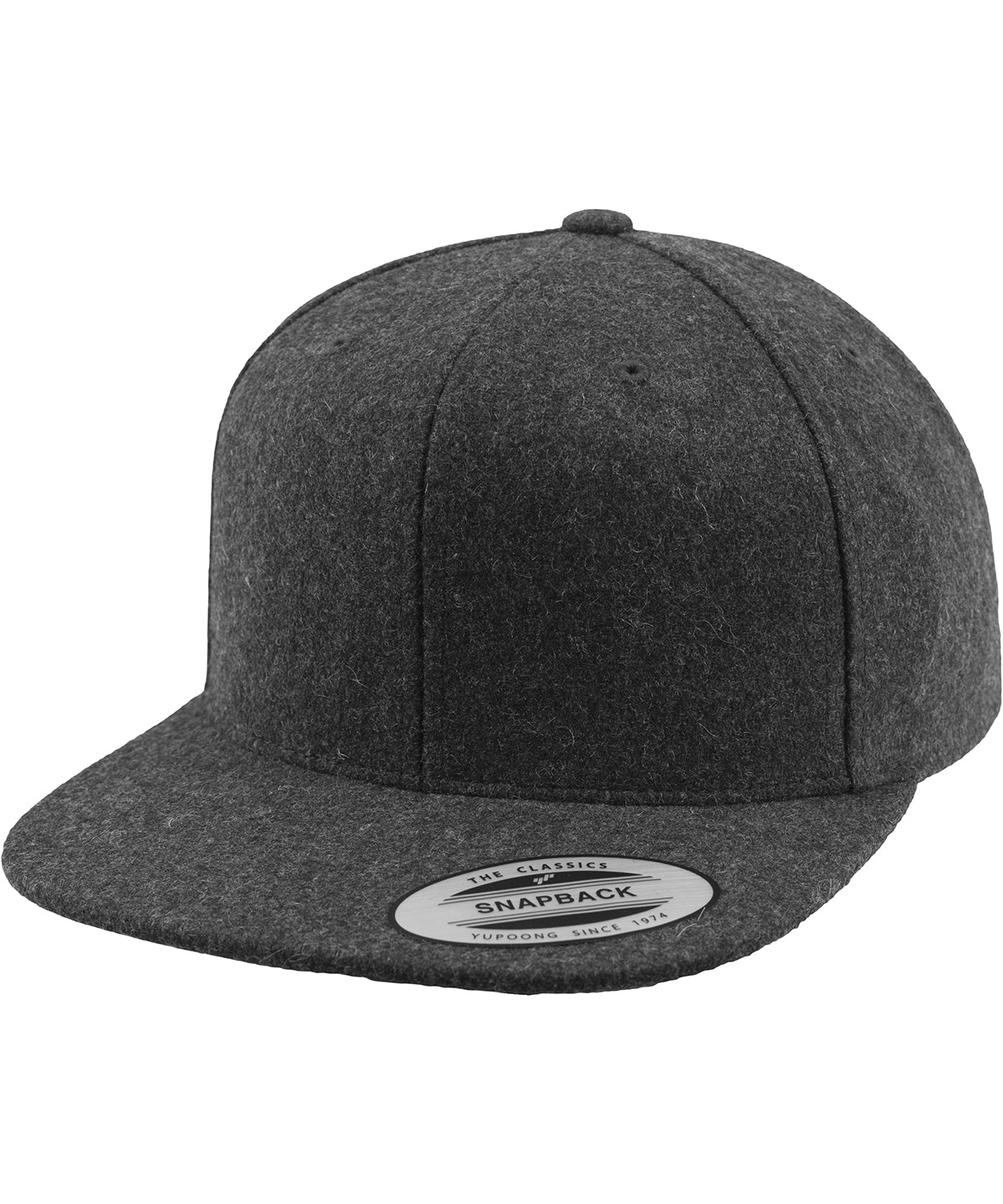 Personalised Caps - Dark Grey Flexfit by Yupoong Melton wool snapback (6689M)