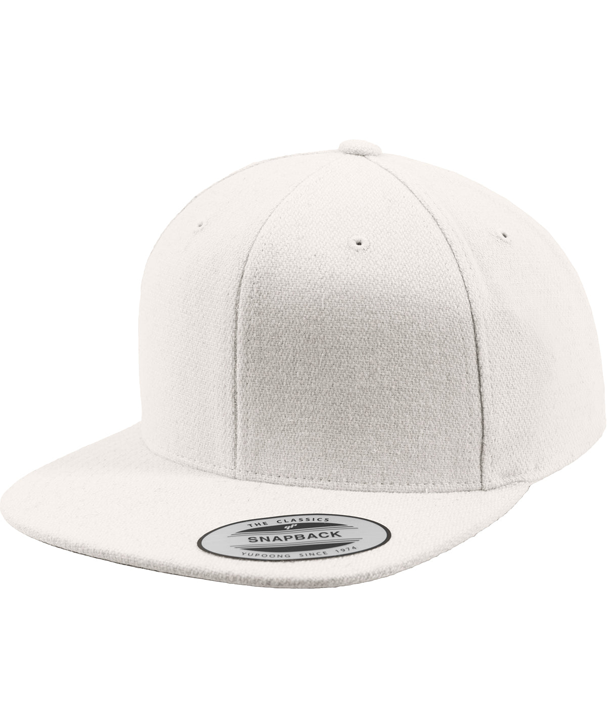 Personalised Caps - White Flexfit by Yupoong Melton wool snapback (6689M)