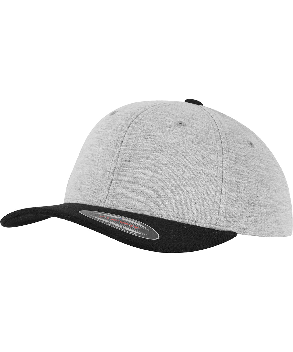 Personalised Caps - Heather Grey Flexfit by Yupoong Flexfit double Jersey 2-tone (6778T)