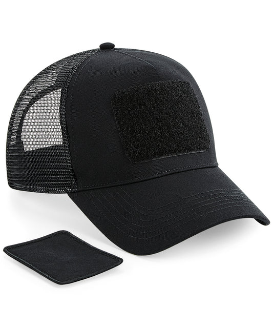Personalised Caps - Black Beechfield Patch snapback trucker