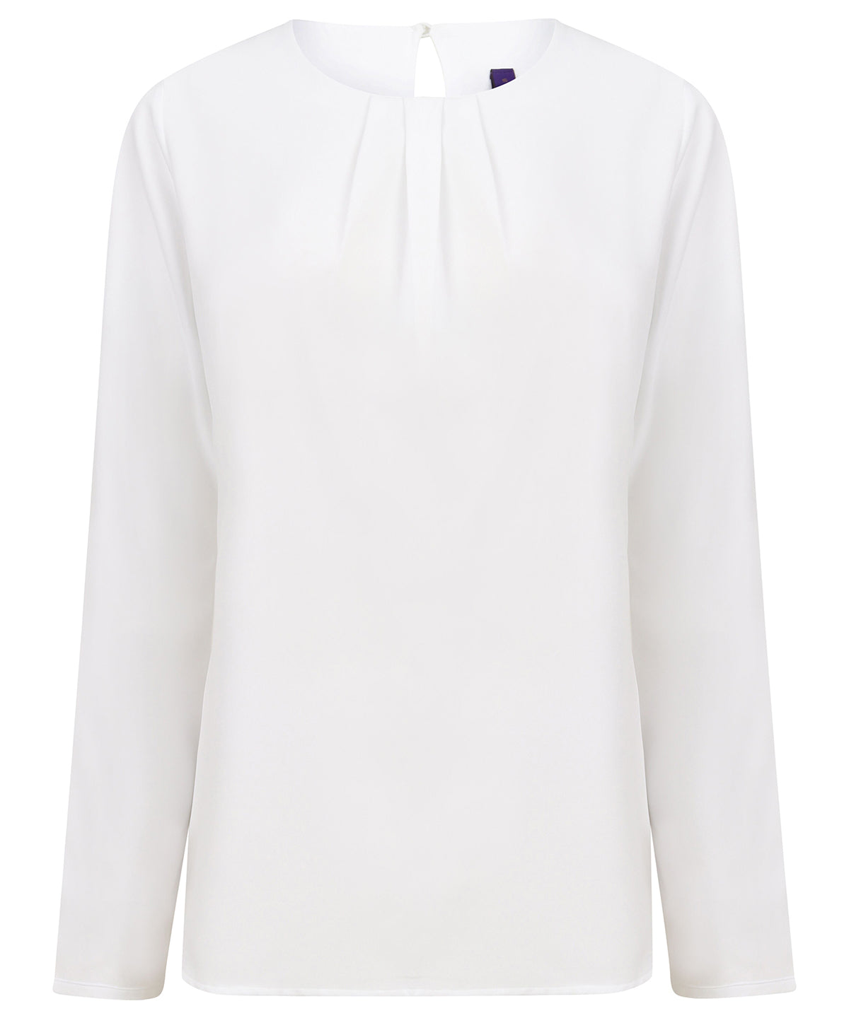 Personalised Blouses - Black Henbury Women's pleat front long sleeve blouse