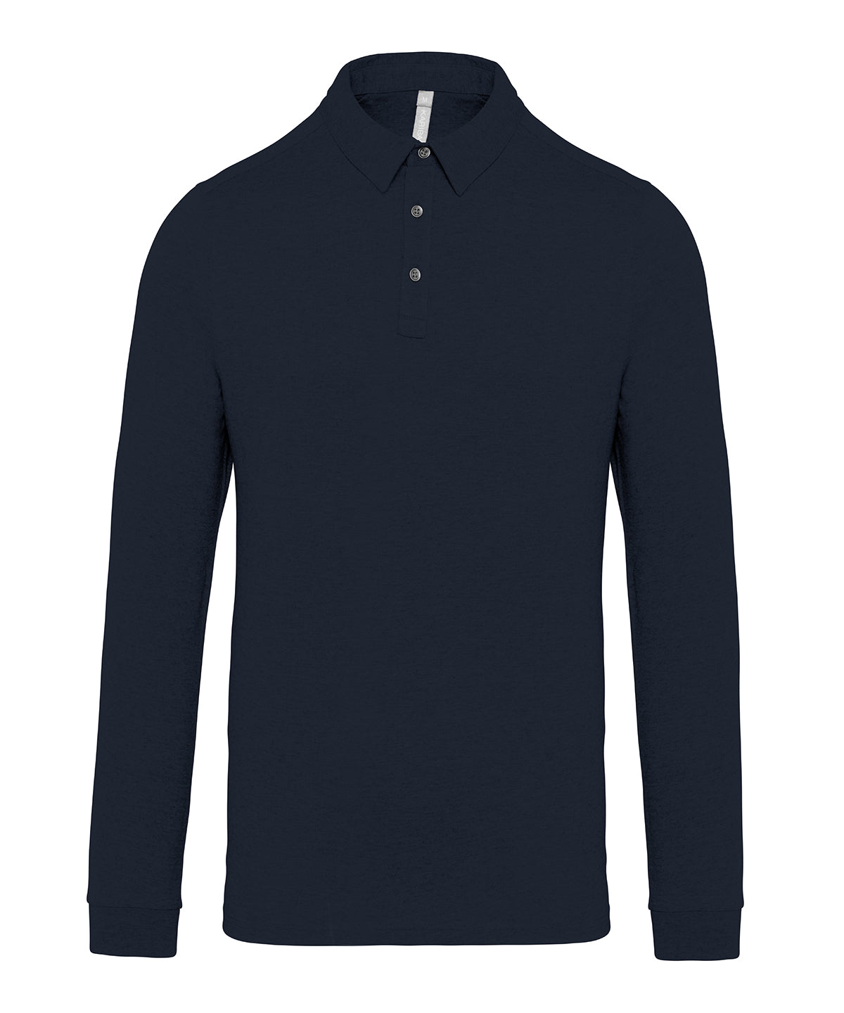 Personalised Polo Shirts - Black Kariban Jersey knit long sleeve polo shirt