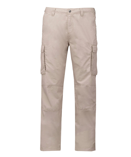 Personalised Trousers - Beige Kariban Men's lightweight multipocket trousers