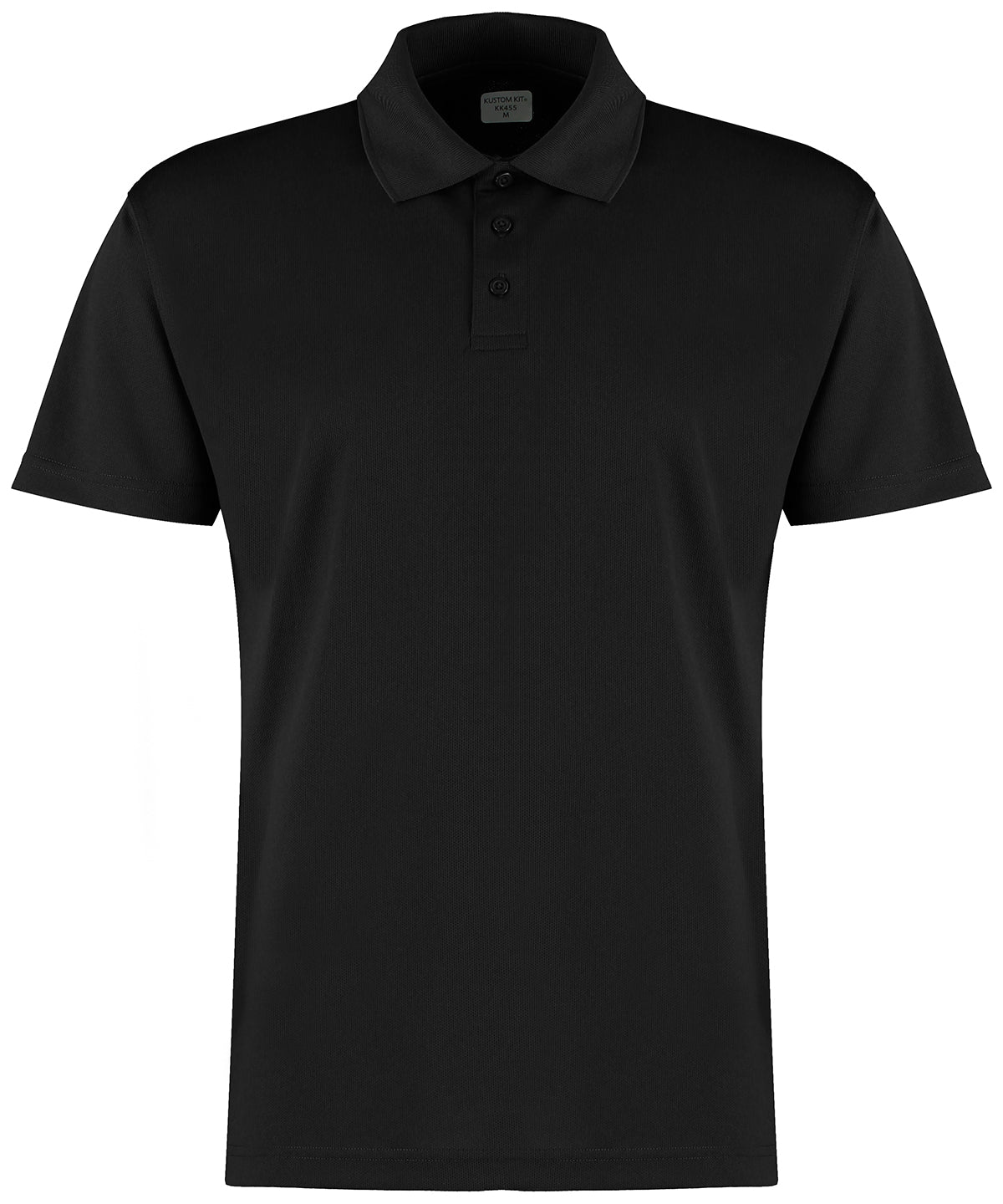 Personalised Polo Shirts - Black Kustom Kit Regular fit Cooltex® plus micro mesh polo