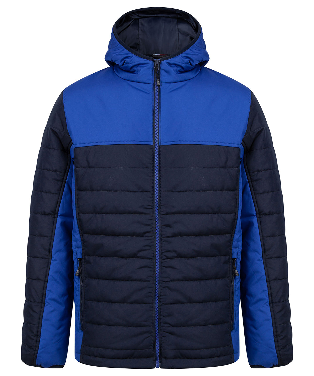 Personalised Jackets - Black Finden & Hales Hooded contrast padded jacket