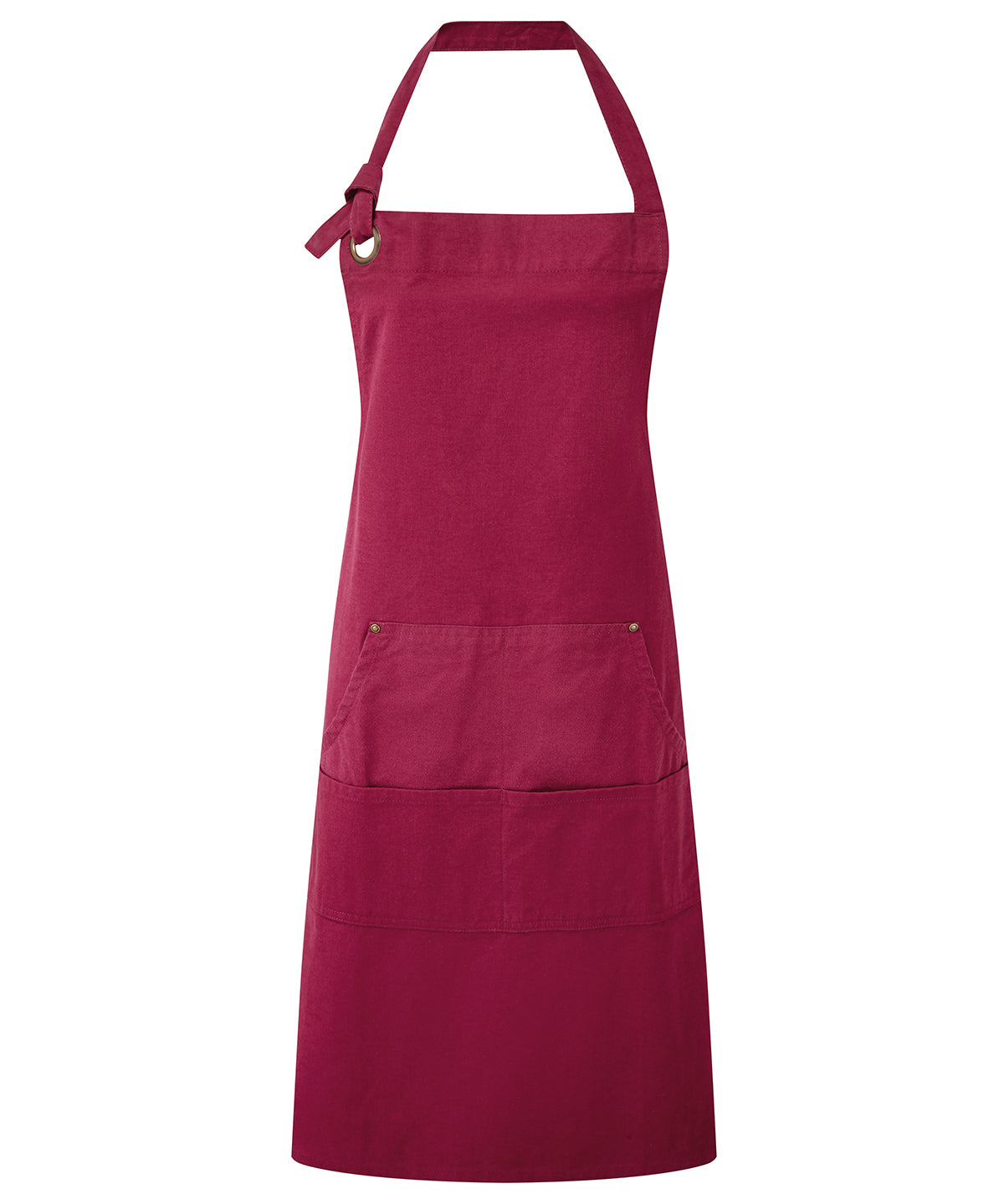 Personalised Aprons - Burgundy Premier Calibre heavy cotton canvas pocket apron