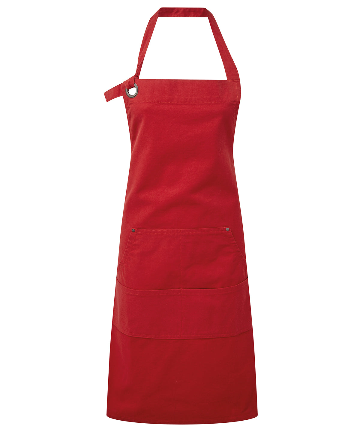 Personalised Aprons - Mid Red Premier Calibre heavy cotton canvas pocket apron