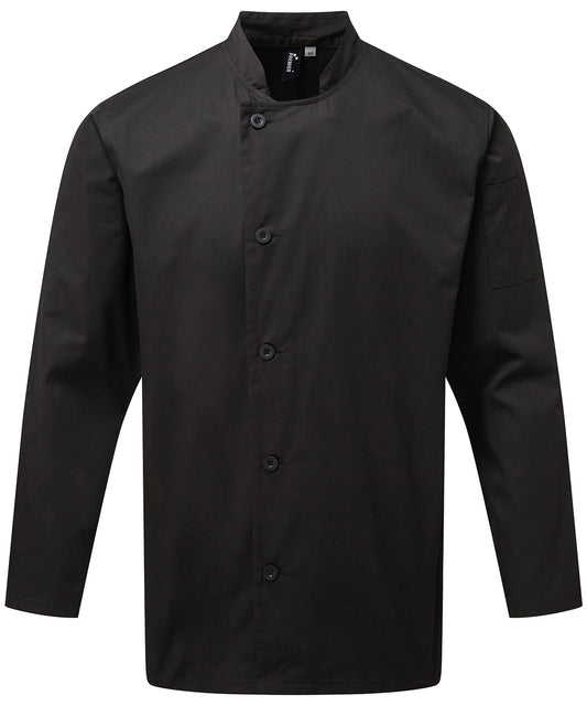 Personalised Chef Jackets - Black Premier Chef's essential long sleeve jacket