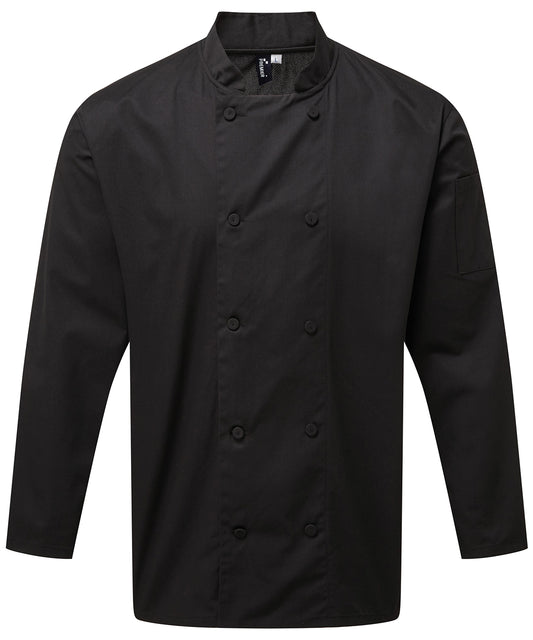 Personalised Chef Jackets - Black Premier Chef's Coolchecker® long sleeve jacket