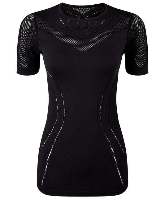 Personalised T-Shirts - Black TriDri® Women's TriDri® seamless '3D fit' multi-sport reveal sports top