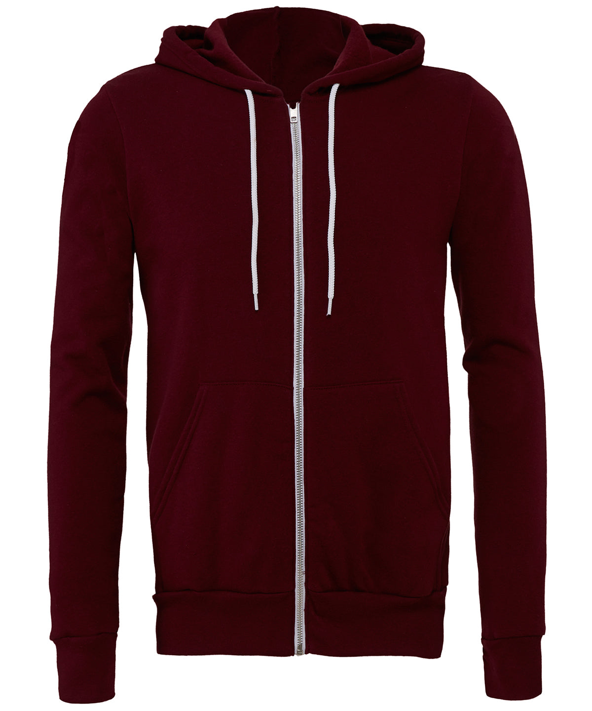 Personalised Hoodies - Mid Red Bella Canvas Unisex polycotton fleece full-zip hoodie