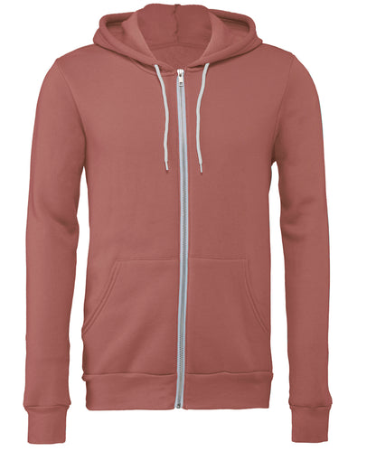 Personalised Hoodies - Mid Red Bella Canvas Unisex polycotton fleece full-zip hoodie