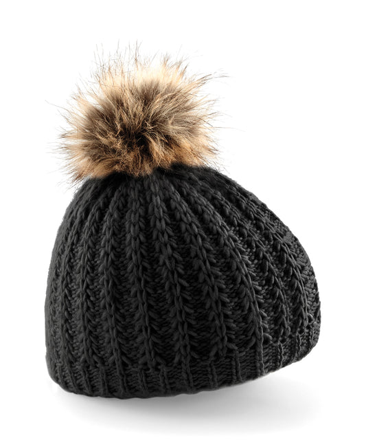Personalised Hats - Beechfield Fur pom pom beanie