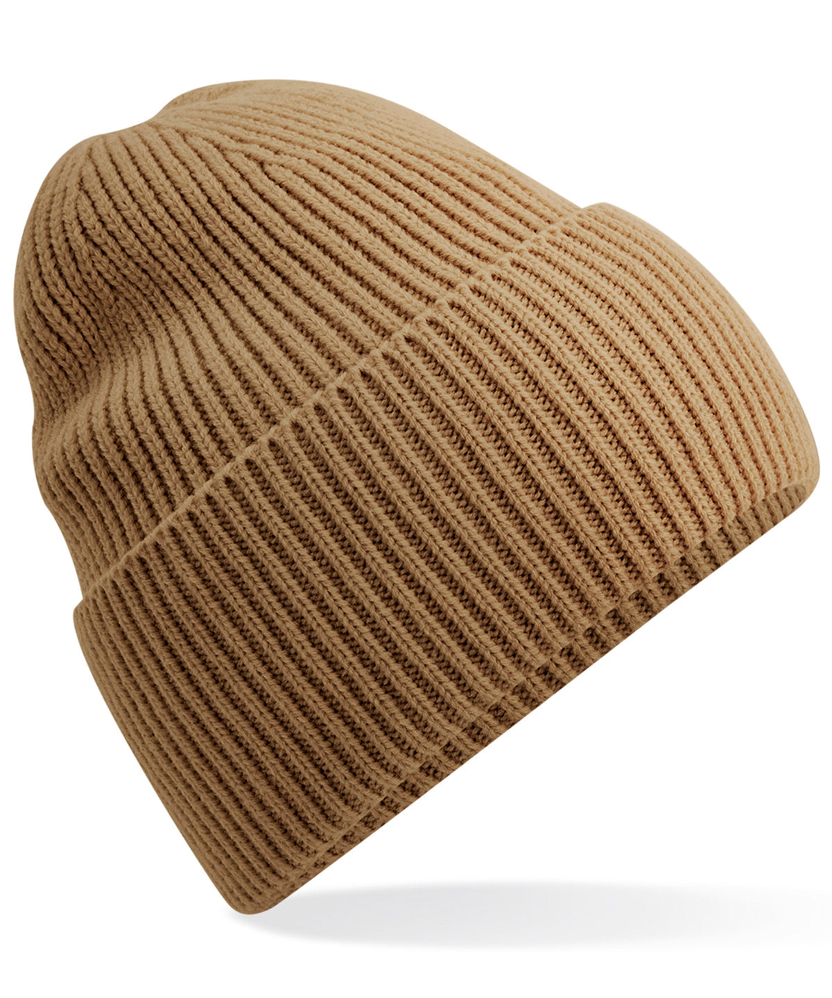 Personalised Hats - Light Brown Beechfield Oversized cuffed beanie