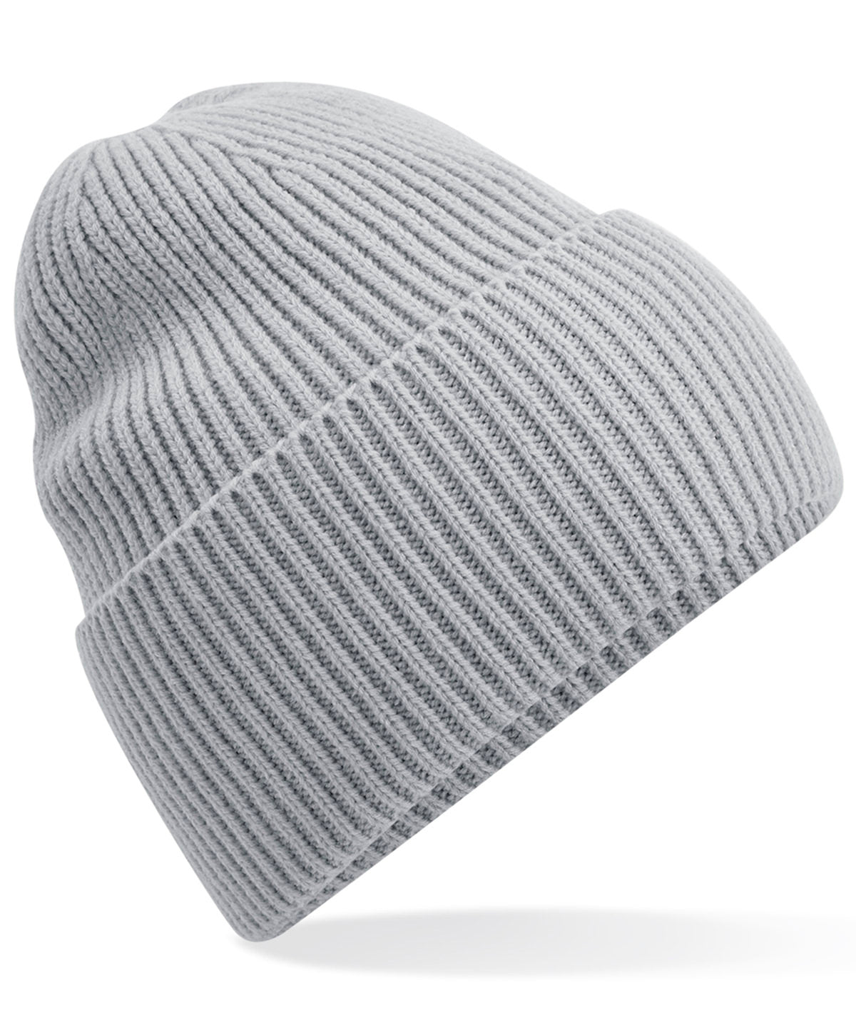 Personalised Hats - Light Grey Beechfield Oversized cuffed beanie