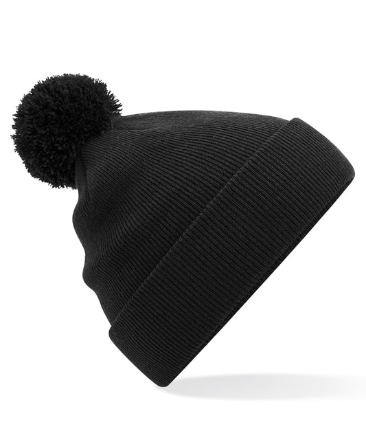 Personalised Hats - Black Beechfield Junior original pom pom beanie