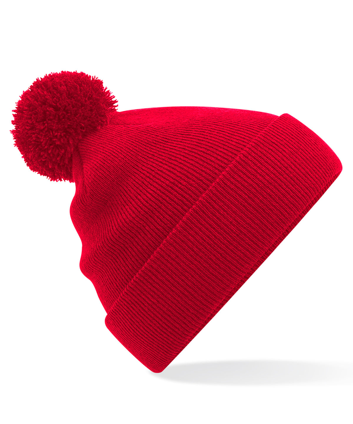 Personalised Hats - Mid Red Beechfield Junior original pom pom beanie