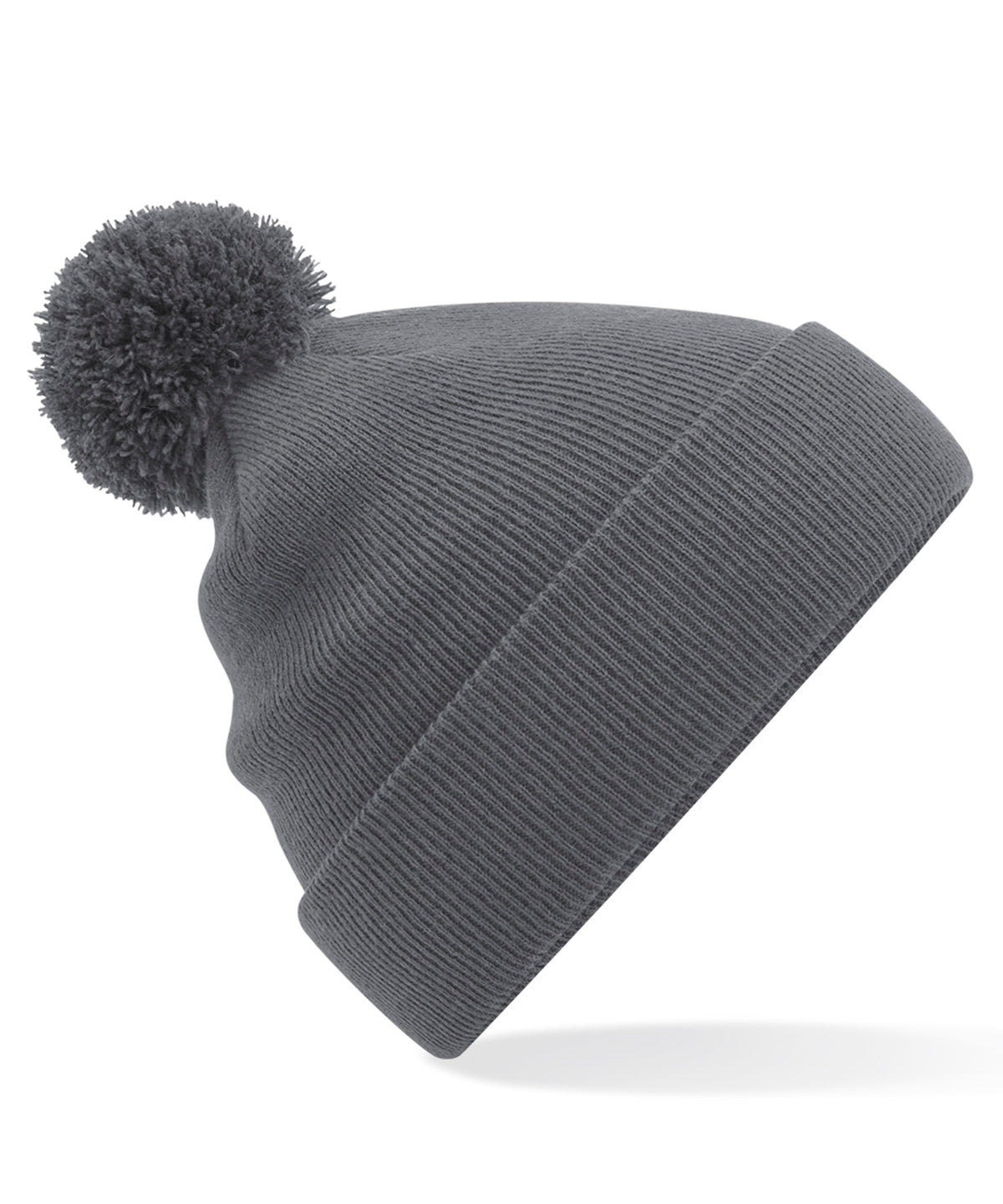 Personalised Hats - Dark Grey Beechfield Junior original pom pom beanie
