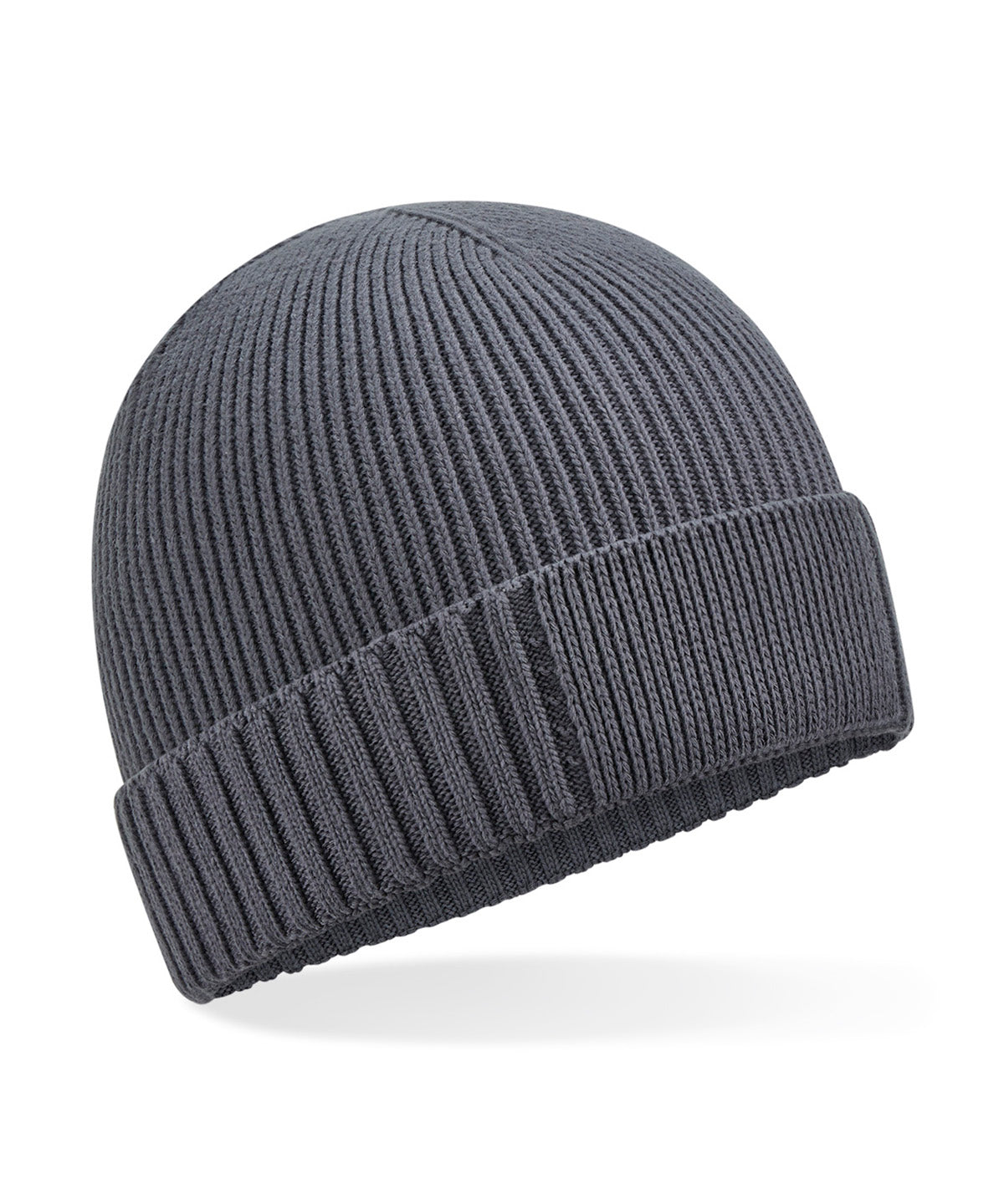 Personalised Hats - Navy Beechfield Organic cotton engineered patch beanie