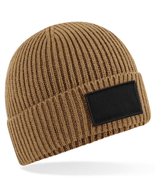 Personalised Hats - Black Beechfield Fashion patch beanie