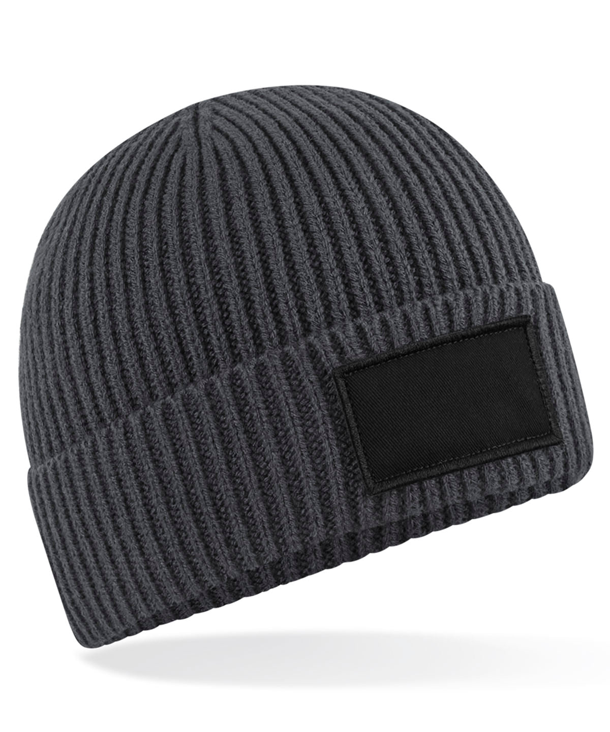 Personalised Hats - Light Grey Beechfield Fashion patch beanie