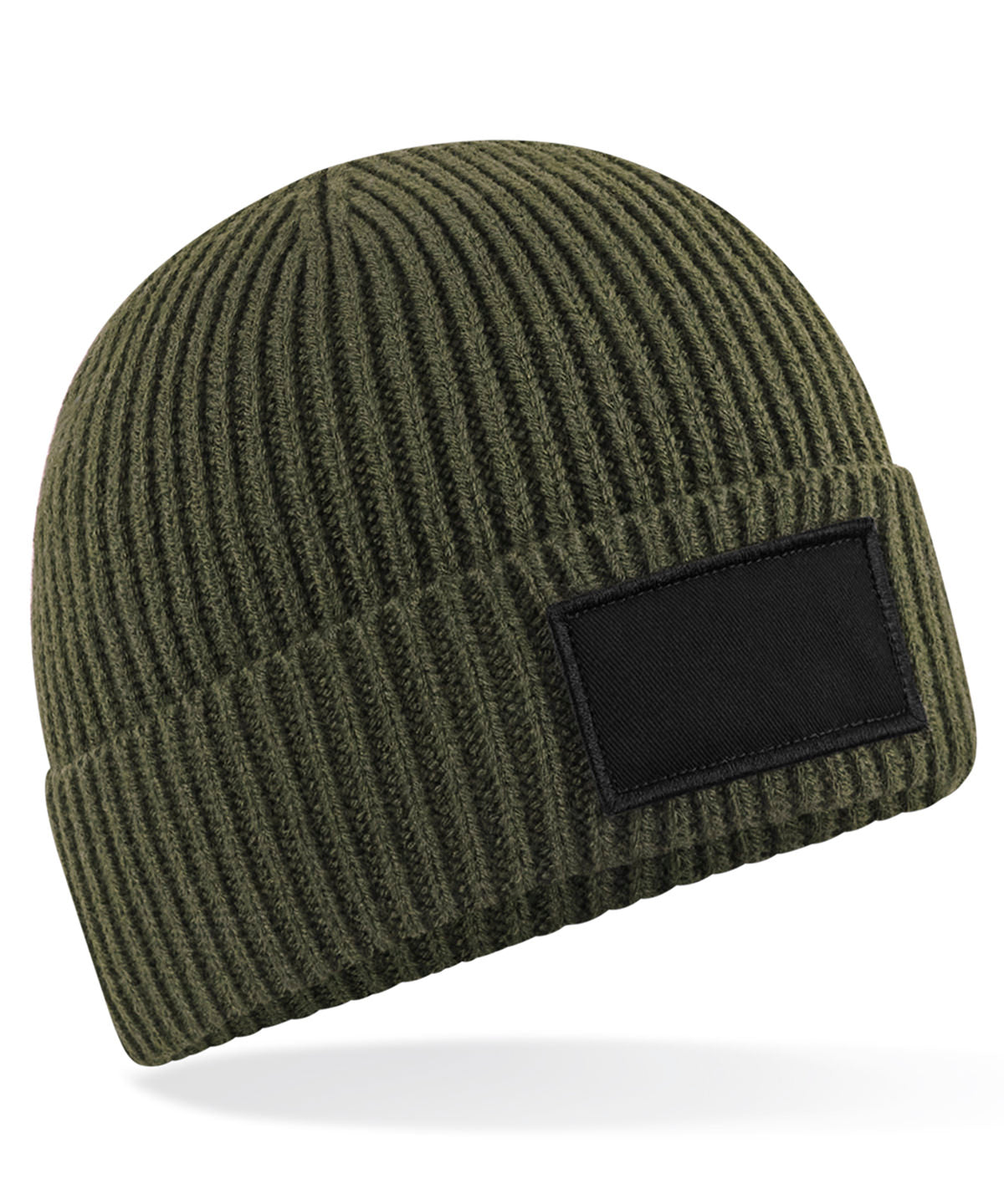 Personalised Hats - Beige Beechfield Fashion patch beanie