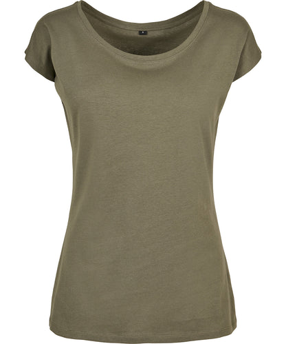 Personalised T-Shirts - Natural Build Your Brand Basic Women's wide neck tee