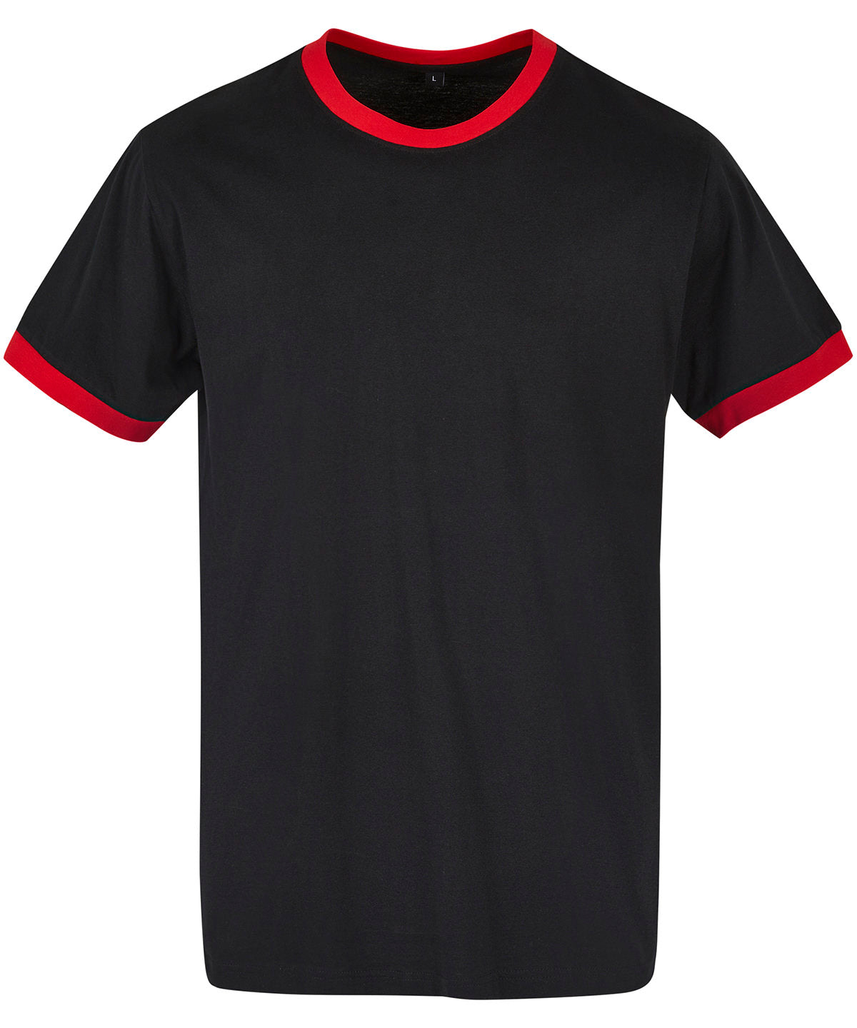 Personalised T-Shirts - Black Build Your Brand Basic Ringer tee